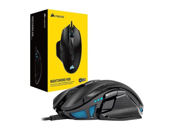 CORSAIR NIGHTSWORD RGB Performance Tunable FPS/MOBA Gaming Mouse, Black, Backlit RGB LED, 18000 dpi, Optical - Image 7