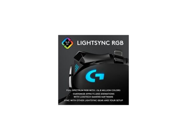 Logitech G502 HERO High Performance Wired Gaming Mouse, HERO 25K Sensor, 25,600 DPI, RGB, Adjustable Weights, 11 Programmable Buttons, On-Board Memory, PC / Mac - Image 4