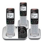 VTECH VS112-3 DECT 6.0 Bluetooth 3 Handset Cordless Phone for Home with Answering Machine, Call Blocking, Caller ID, Intercom and Connect to Cell (Silver & Black)