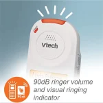 VTech SN5147 Amplified Corded/Cordless Senior Phone with Answering Machine, Call Blocking, 90dB Extra-loud Visual Ringer, One-touch Audio Assist on Handset up to 50dB, Big Buttons and Large Display - Image 4