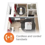 VTech SN5147 Amplified Corded/Cordless Senior Phone with Answering Machine, Call Blocking, 90dB Extra-loud Visual Ringer, One-touch Audio Assist on Handset up to 50dB, Big Buttons and Large Display - Image 5