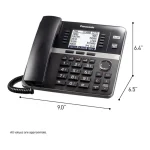Panasonic Office Phone, Expandable 4-Line Desk Phone for Small and Medium Business, Corded Phone Base Station Expandable Up to 10 Business Phones Wirelessly - KX-TGW420B (Black) - Image 2