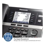 Panasonic Office Phone, Expandable 4-Line Desk Phone for Small and Medium Business, Corded Phone Base Station Expandable Up to 10 Business Phones Wirelessly - KX-TGW420B (Black) - Image 3