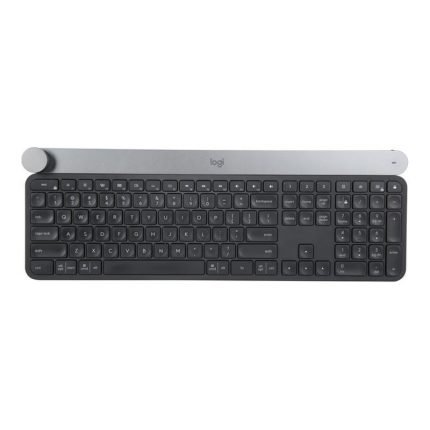 Logitech Craft Advanced Wireless Keyboard with Creative Input Dial and Backlit Keys, Dark grey and aluminum