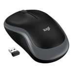 Logitech M185 Wireless Mouse, 2.4GHz with USB Mini Receiver, 12-Month Battery Life, 1000 DPI Optical Tracking, Ambidextrous, Compatible with PC, Mac, Laptop - Black