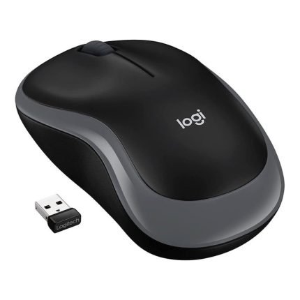 Logitech M185 Wireless Mouse, 2.4GHz with USB Mini Receiver, 12-Month Battery Life, 1000 DPI Optical Tracking, Ambidextrous, Compatible with PC, Mac, Laptop - Black