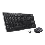 Logitech MK270 Wireless Keyboard And Mouse Combo For Windows, 2.4 GHz Wireless, Compact Mouse, 8 Multimedia And Shortcut Keys, For PC, Laptop - Black