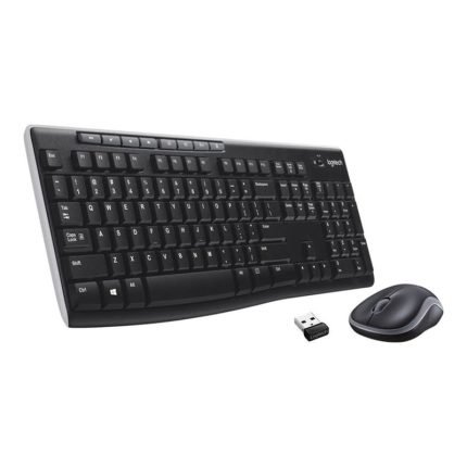 Logitech MK270 Wireless Keyboard And Mouse Combo For Windows, 2.4 GHz Wireless, Compact Mouse, 8 Multimedia And Shortcut Keys, For PC, Laptop - Black