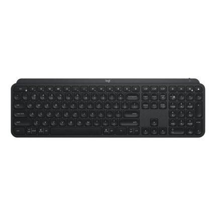 Logitech MX Keys Advanced Wireless Illuminated Keyboard, Backlighting, Bluetooth, USB-C, Apple macOS, Microsoft Windows, Linux, iOS, Android, Metal Build - Black