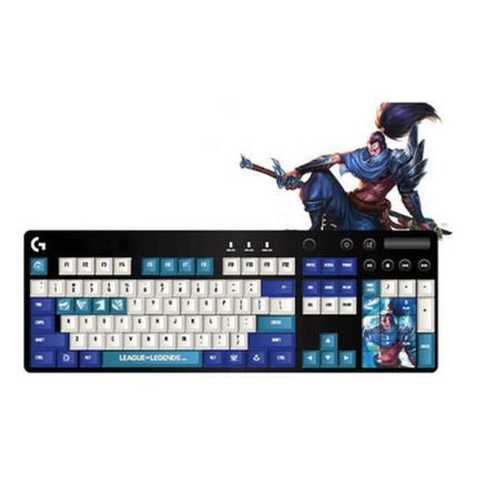 Logitech Orion G610 Wired Gaming Mechanical Cherry MX Red Switch Keyboard,Mechanical Gaming Keyboard with White LED-LOL Keycap Set,YASUO