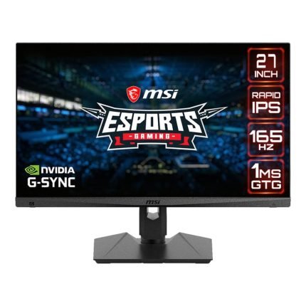 MSI QHD Rapid-IPS Quantum DOT Gaming Non-Glare Super Narrow Bezel 1ms 2560 x 1440 165Hz Refresh Rate Adjustable Arm G-Sync Compatible 27” Gaming Monitor